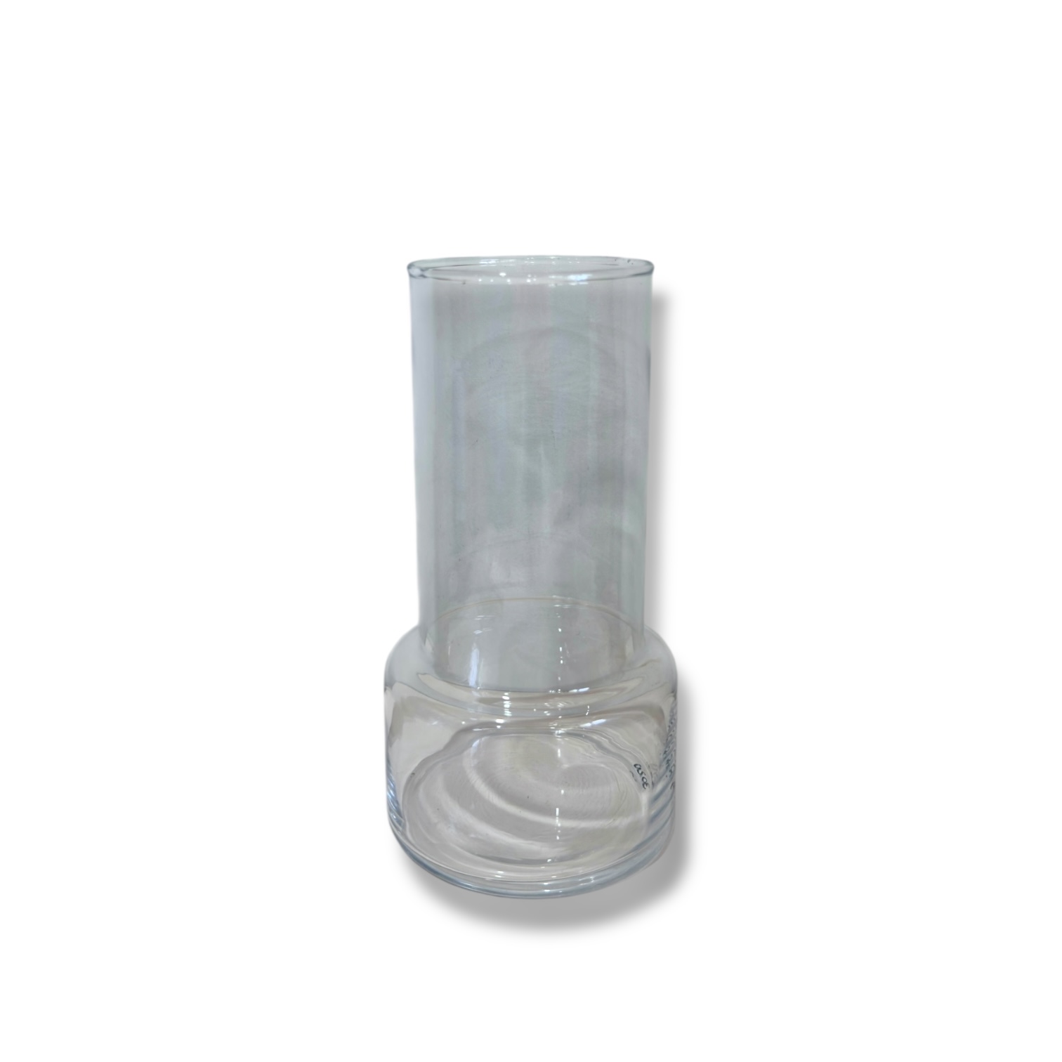 FLORERO DE VIDRIO BASE CILINDRO CUELLO ALTO IMPORT 20 CM