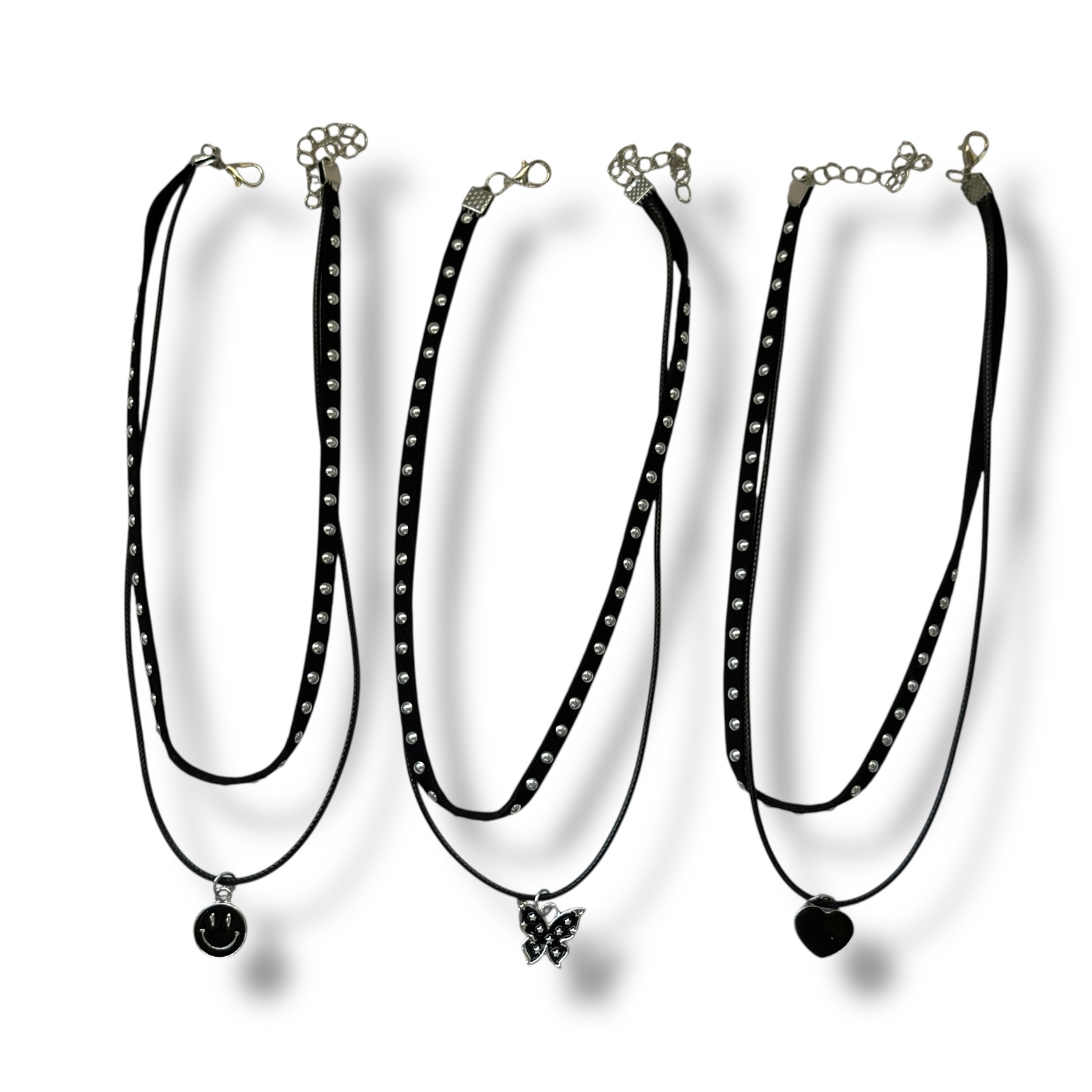 COLLAR CHOCKER TIRA DE GAMUZA Y CUERO C/DIJE  MM40-01