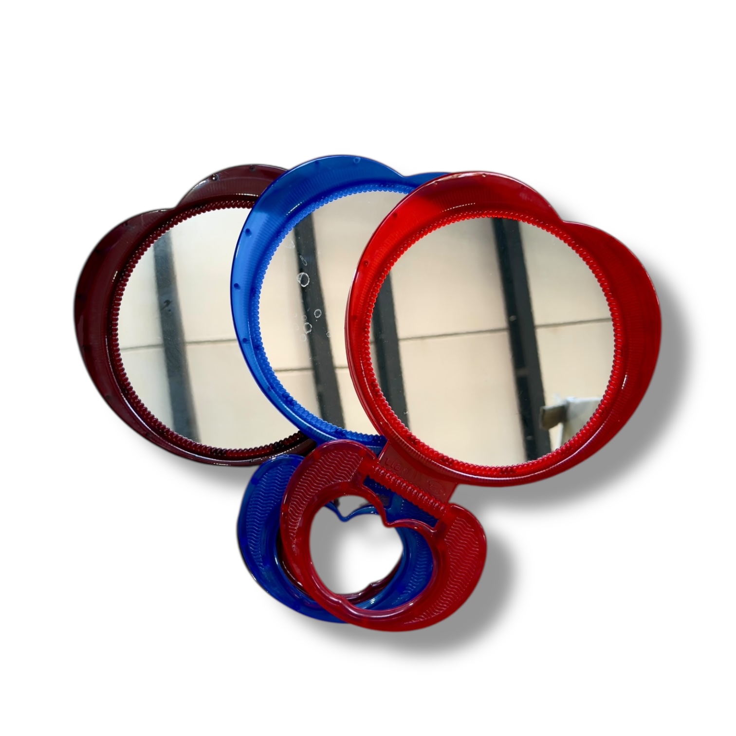 ESPEJO REDONDO MARCO CORAZON PLASTICO CON MANIJA 19*29 mm139-08