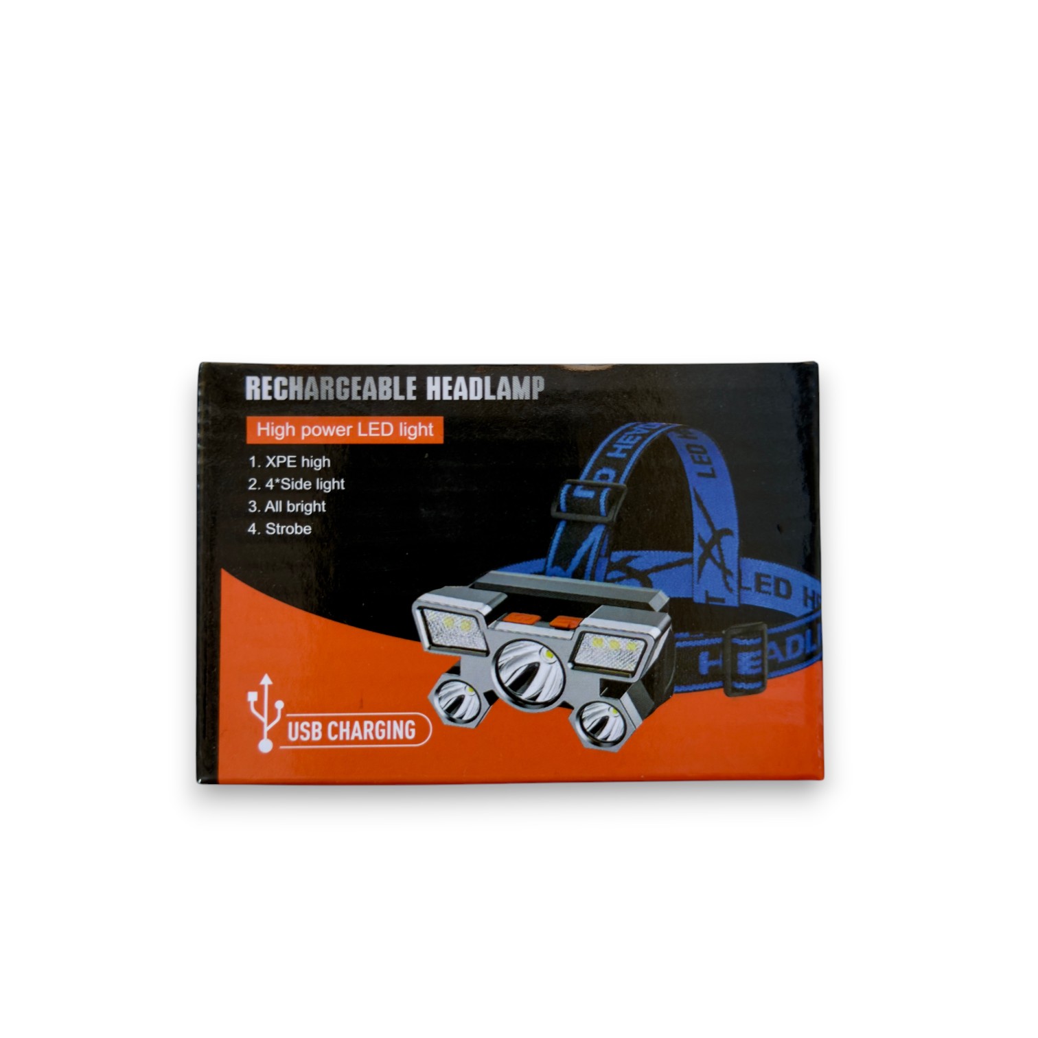 LINTERNA MINERO RECARGABLE HEADLAMP 9 LED 4 POSICIONES