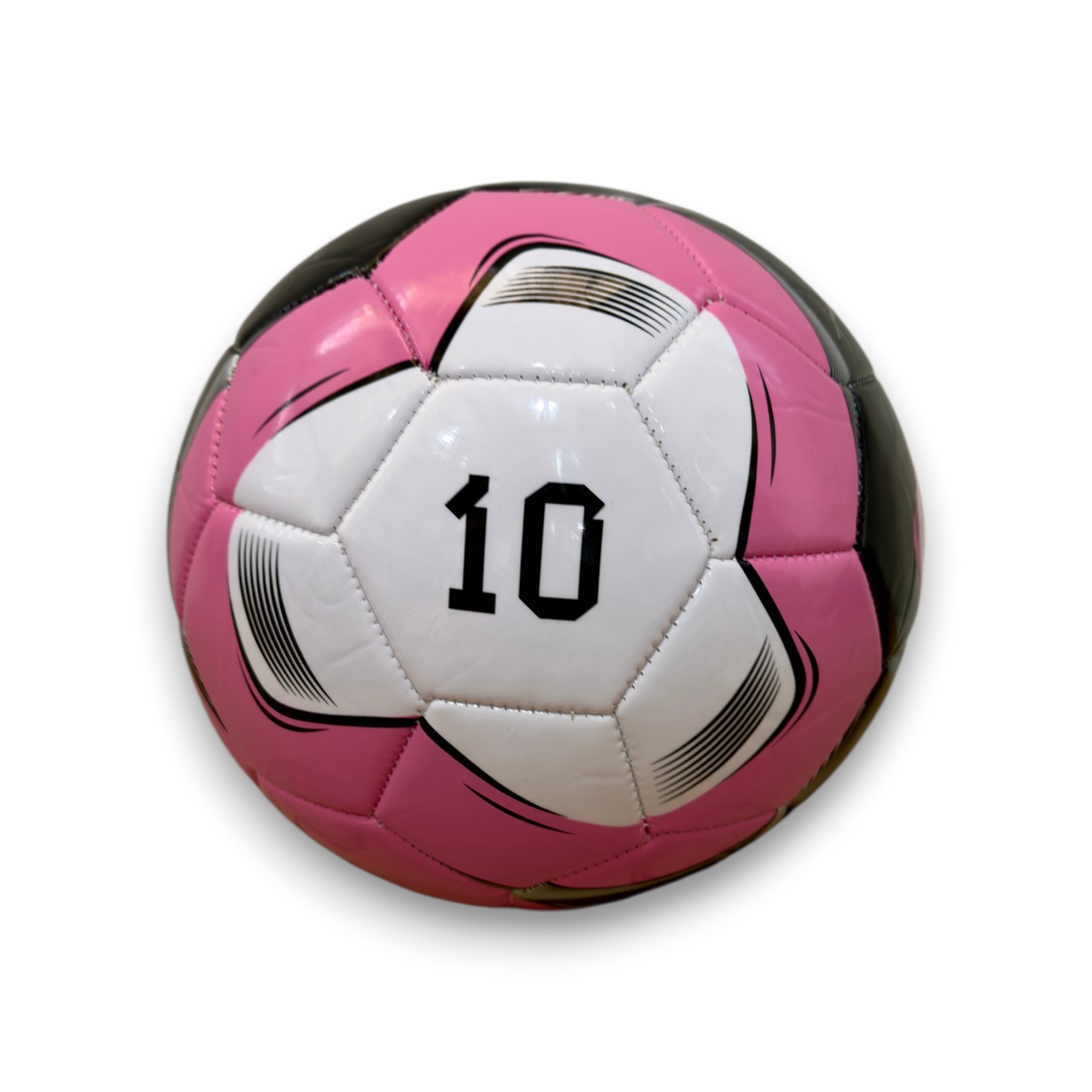 PELOTA DE FUTBOL NUMERO 5 ROSADA NUMERO 10 F280