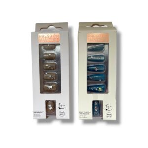 UÑAS POSTIZAS LARGAS  C/DETALLE DE STRASS PUNTA FINA MM66-03