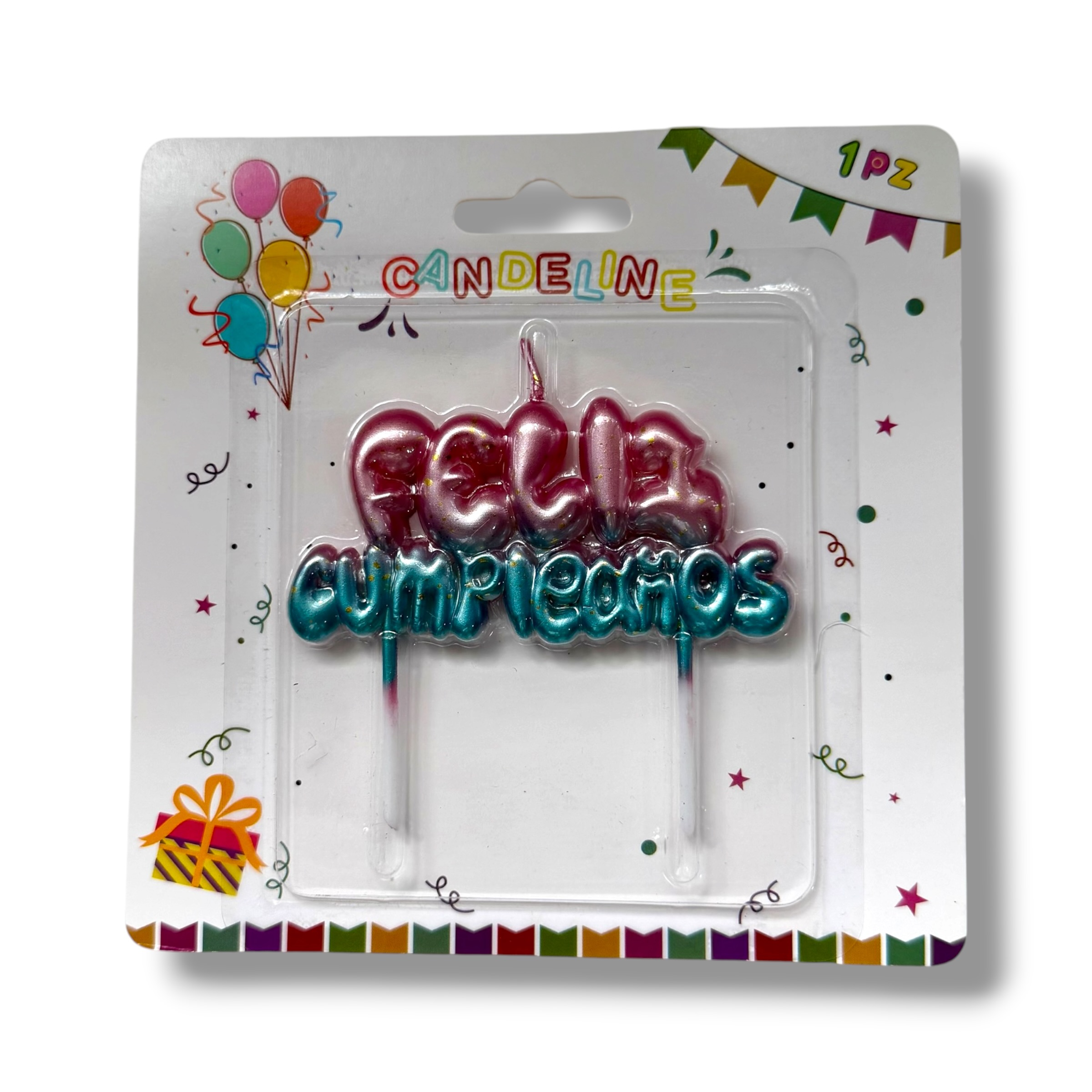 COTILLON ADORNO DE TORTA VELA FELIZ CUMPLE MM112-01