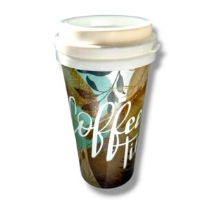 VASO TERMICO ESTAMPADO C/TAPA T/SORBETE CAFE KEY