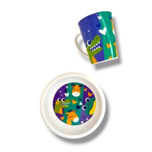 SET X 2 PLATO MAS VASO ESTAMOPADO 1385