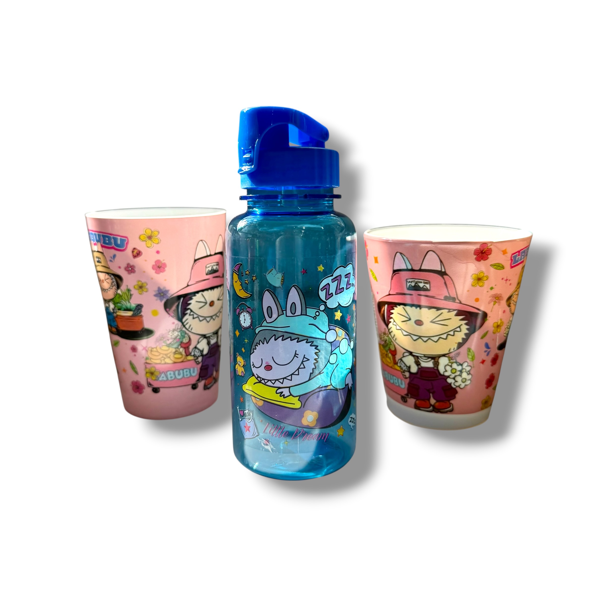 SET INFANTIL X 3 VASO + TAZA + BOTELLA CON PICO 1460