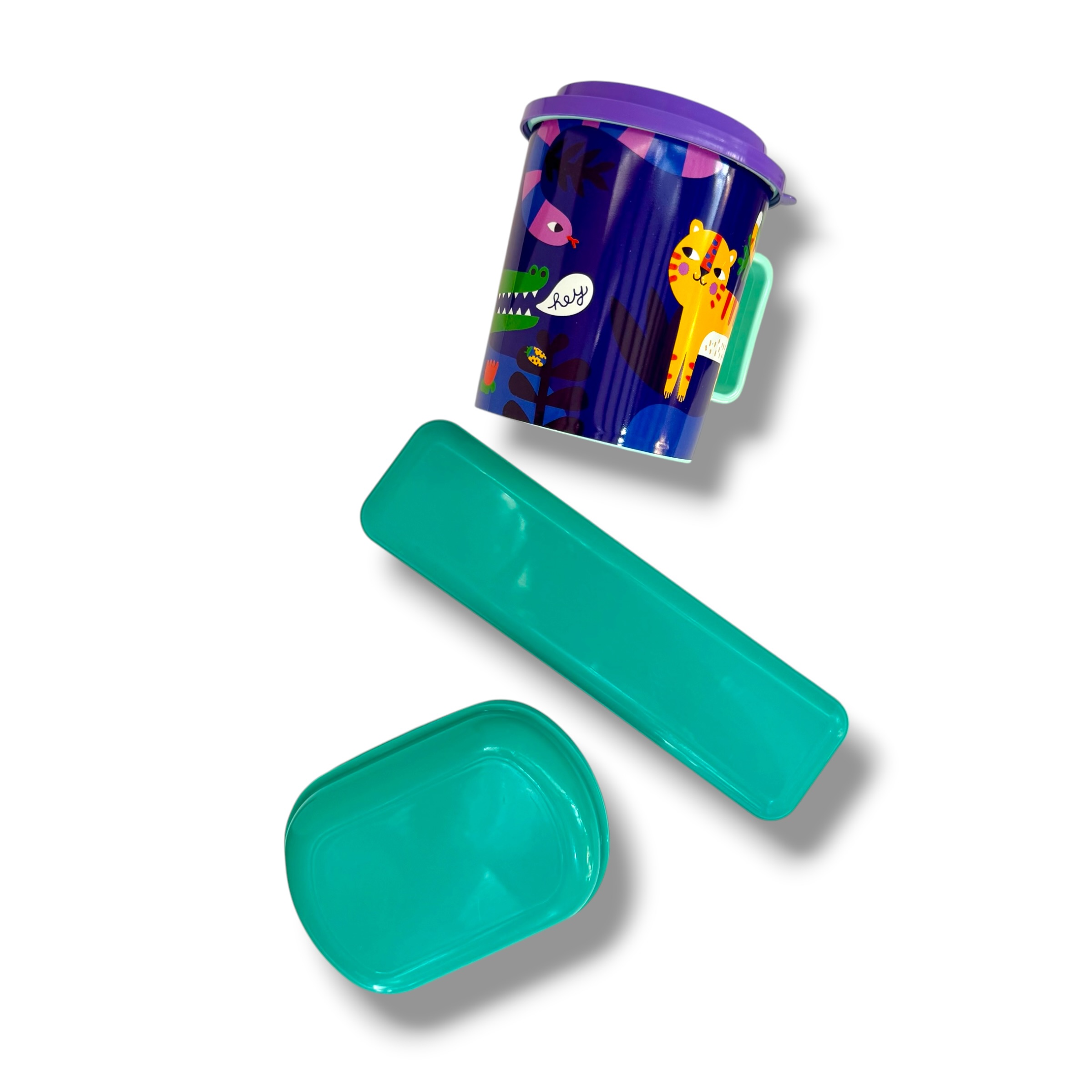 SET X 3 PIEZAS TAZA CON TAPA + JABONERA + PORTA CEPILLO  2122
