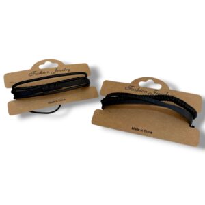 PULSERA DE HOMBRE CUERO TRENZADO EN CARTON EXHIBIDOR MM55-01-02