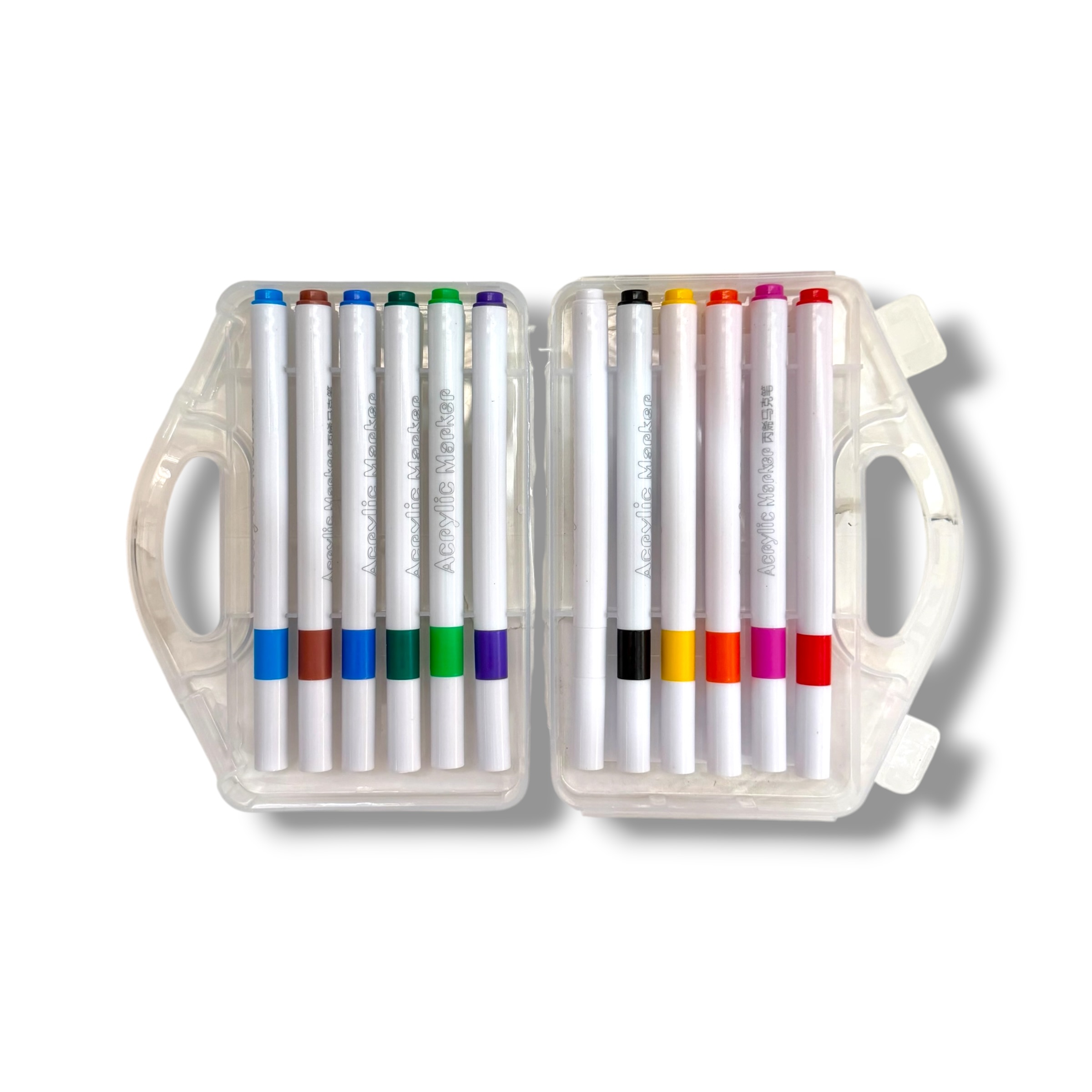FIBRAS ACRILICAS X 12 EN VALIJA PLASTICA CON MANIJA MM128-10