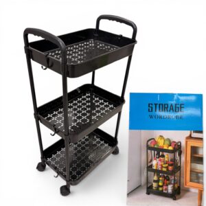 CARRITO CON RUEDAS PARA ARMAR. 3 ESTANTES PLASTICOS CON ESTRUCTURA METALICA