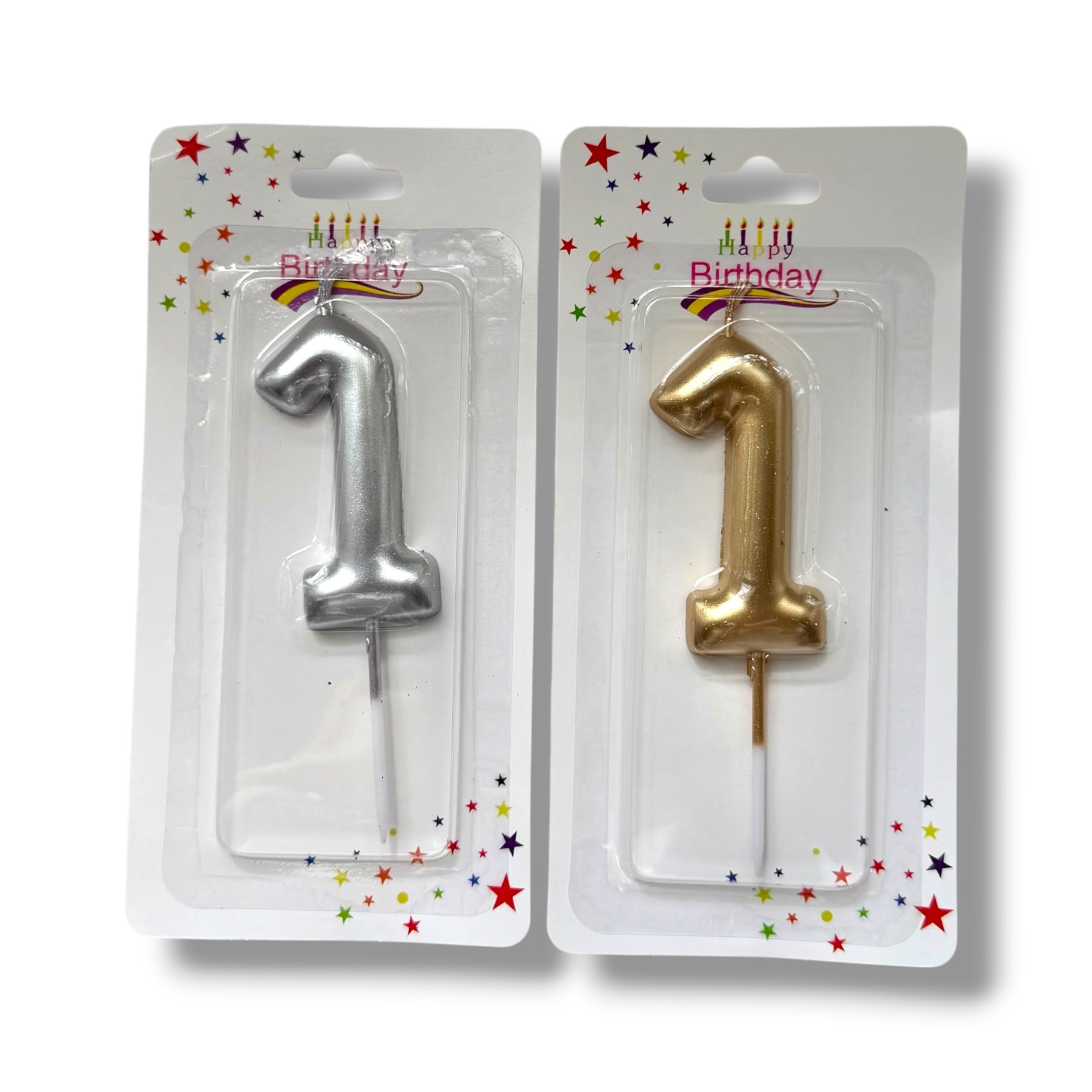 COTILLON VELA DE NUMERO FINOS 15 X 7.5 PARAFINA PLATA CHAMPAGNE MM106-07