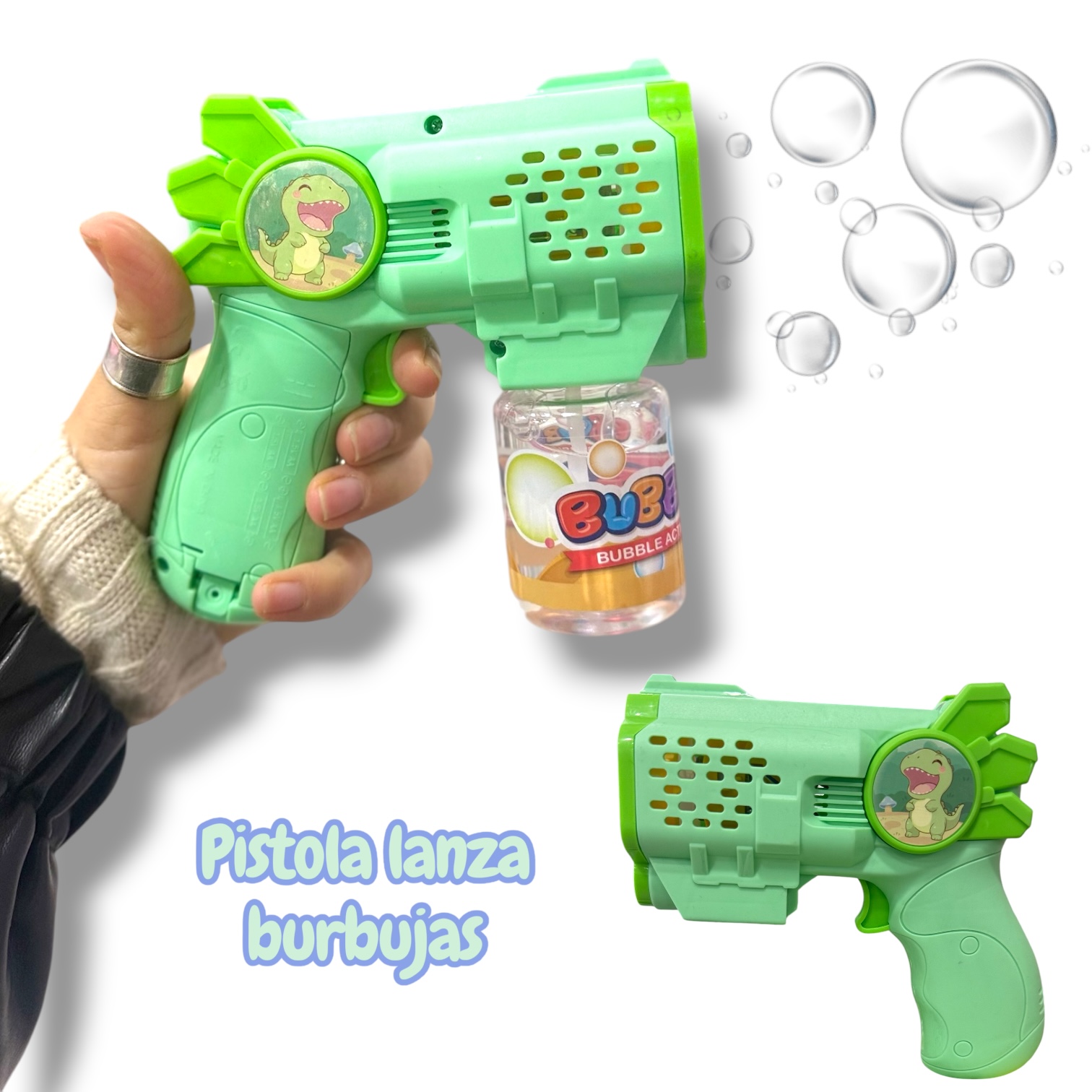 Pistola lanza burbujas chica