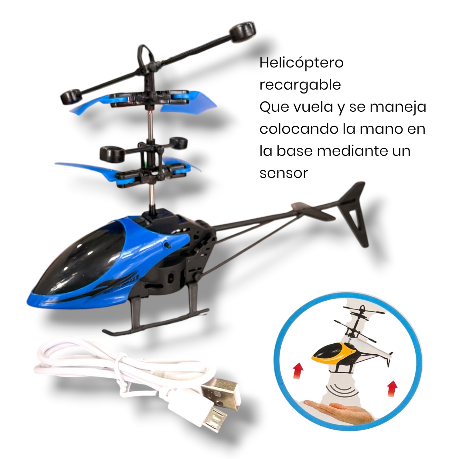 Helicóptero chico con sensor manual