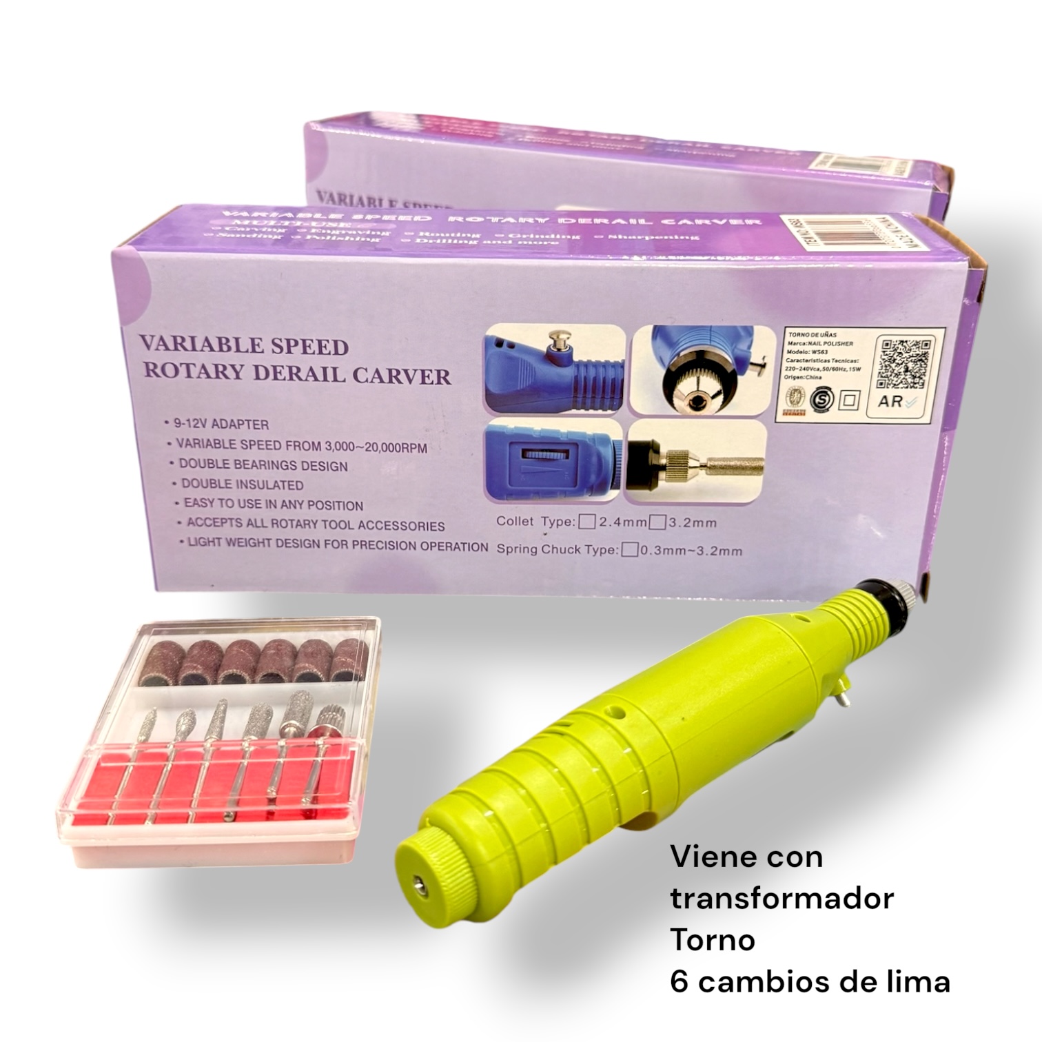 Torno para uñas eléctrico