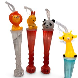 Vaso largo plástico con muñeco y sorbete