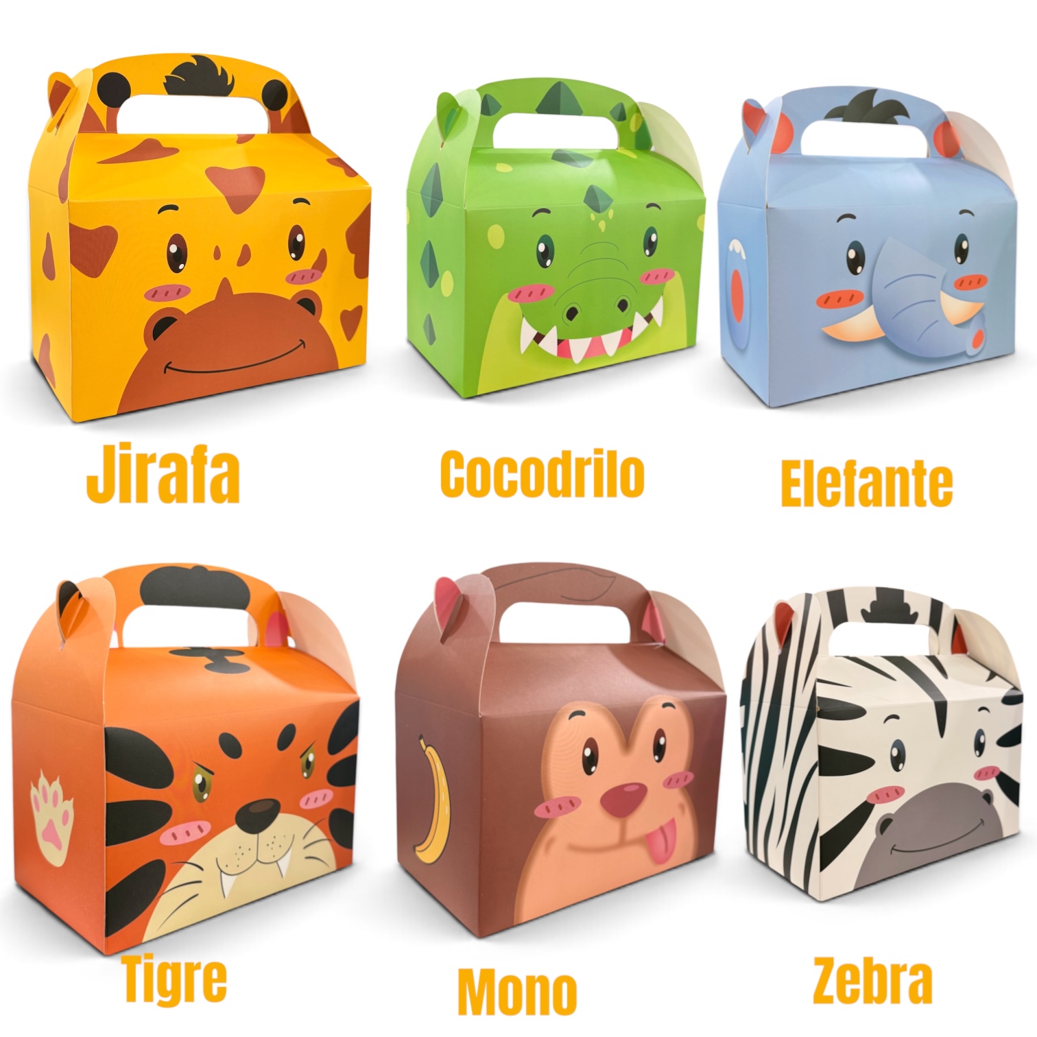 Caja de cartón de animalitos
