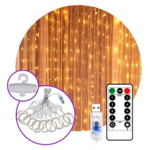 Cortina de luz led de alambre 3 x 3 metros