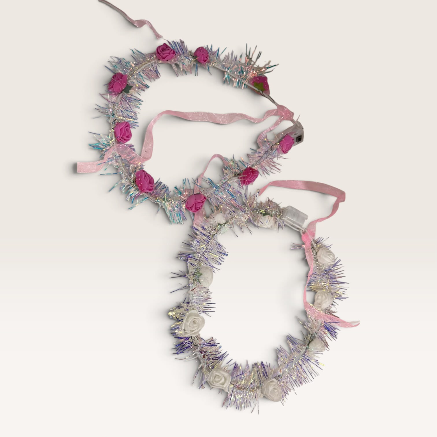 Vincha de flores con luz
