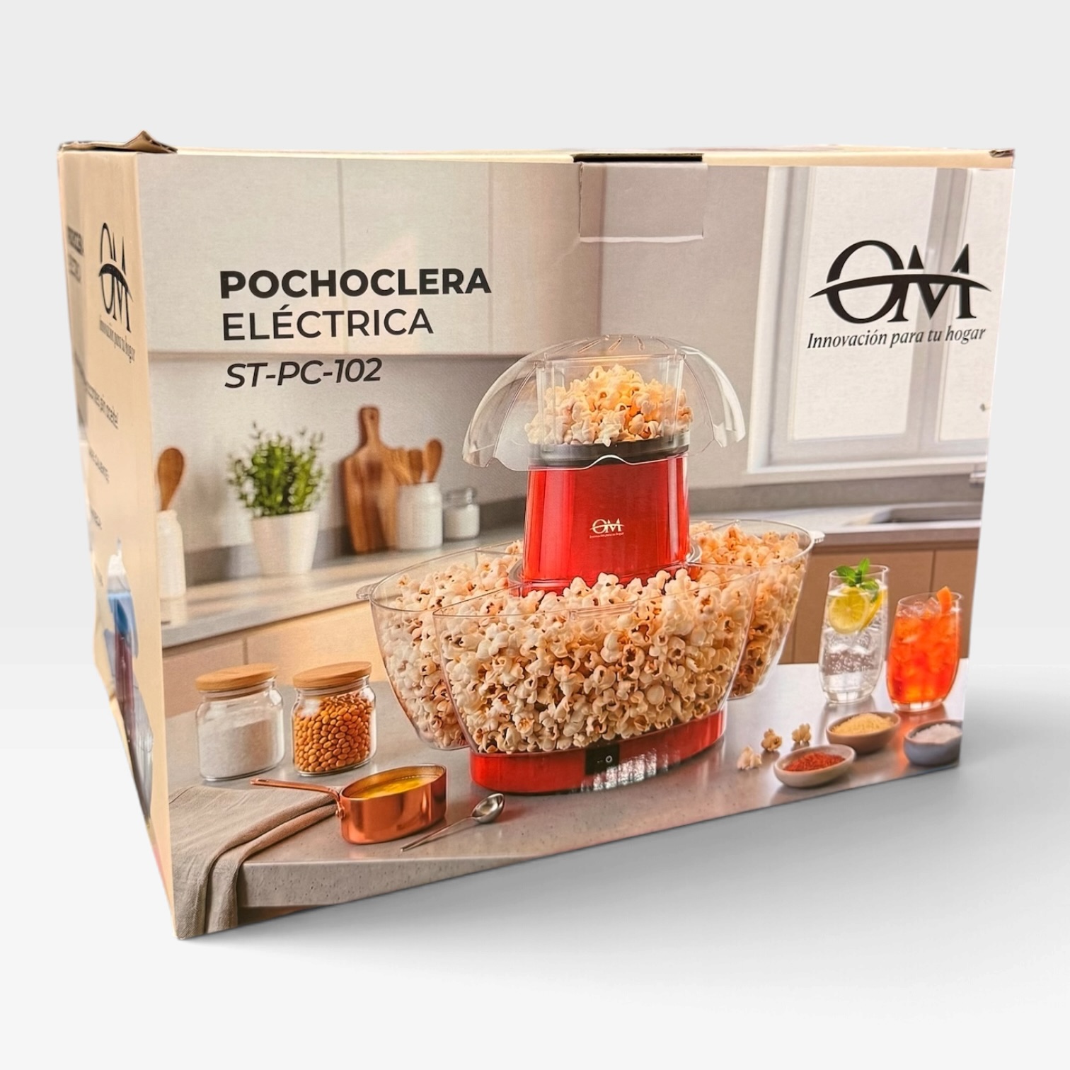Pochoclera eléctrica con 4 recipientes