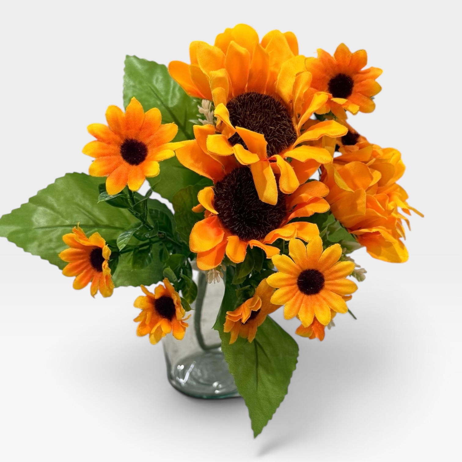 Flor ramillete girasol dif tamaños 30 cm