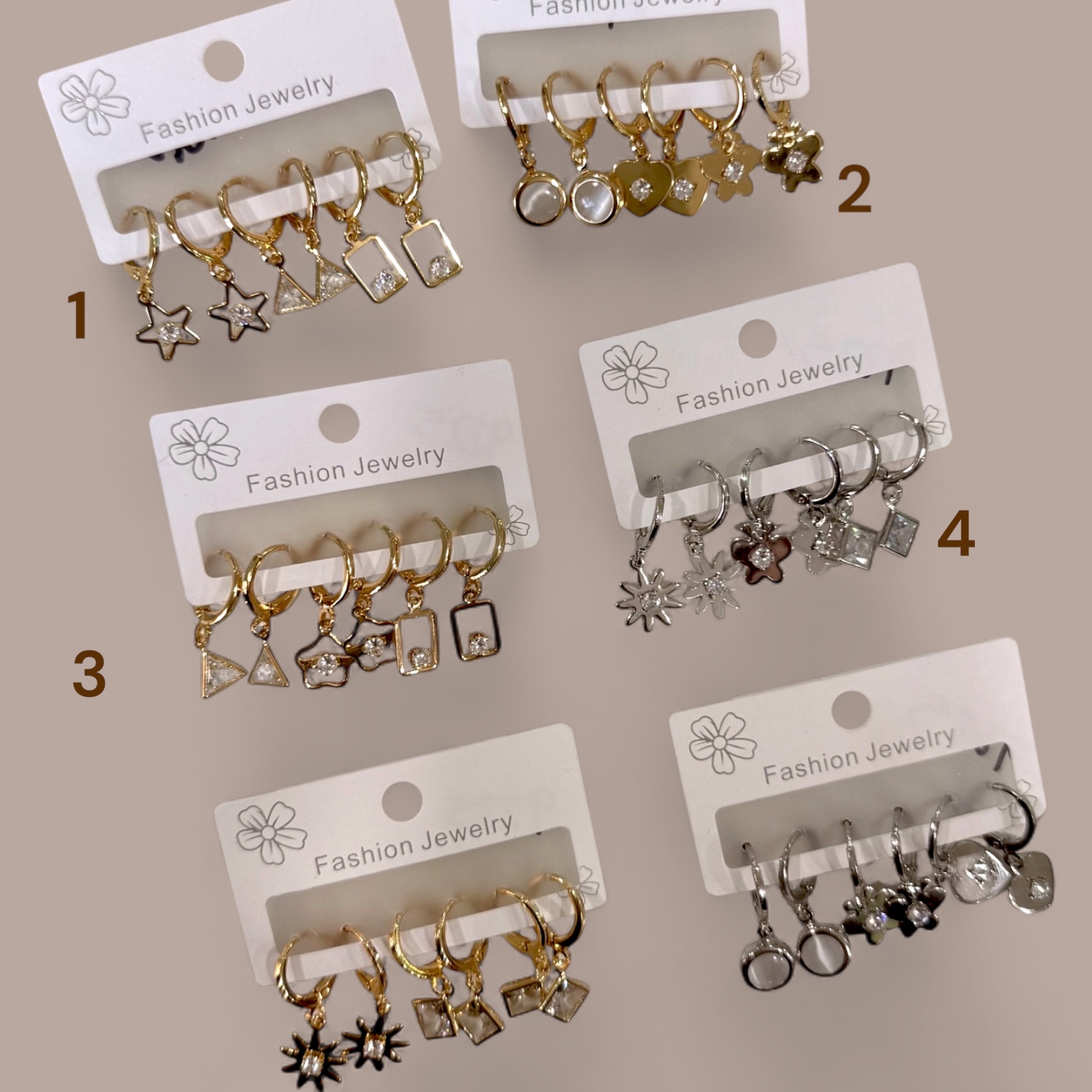 Set de aros colgantes x3