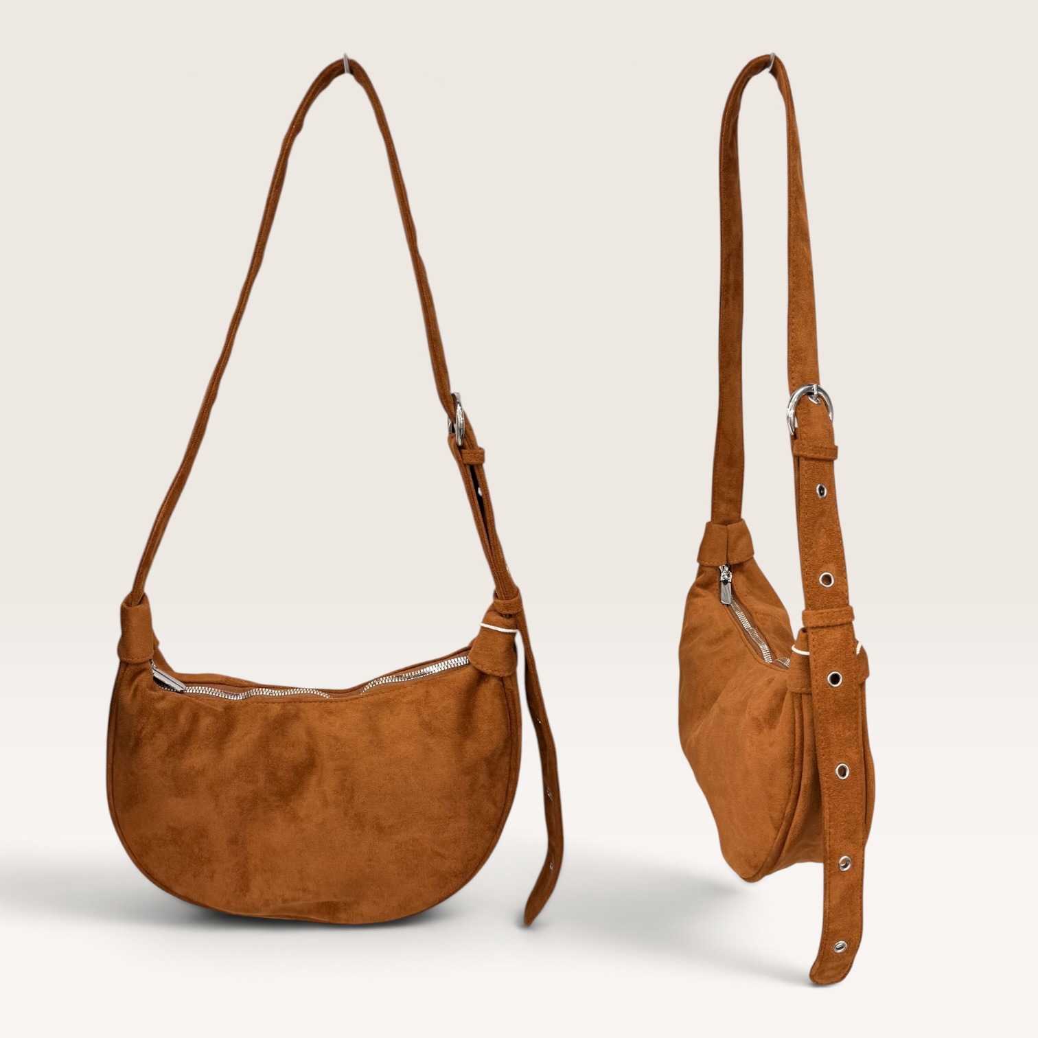 Cartera de gamuza regulable